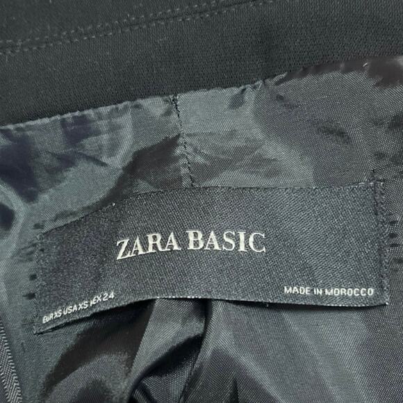 Zara Women's Black Open Front Notch Collar Pockets Blazer Coat Jacket Size XS - Picture 3 of 4